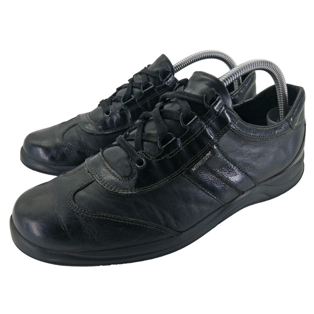 Mephisto Shoes Womens Size 11 Black Leather WaveWalk Walking Sneakers Comfort